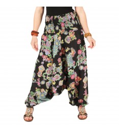Black & Green Arabesque Three-In-One Convertible Harem Pants
