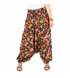 Multicolor Circle Three-in-One Convertible Harem Pants