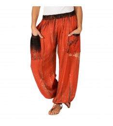 Orange Tie-Dye Harem Pants