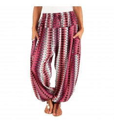 Red & White Chevron Harem Pants