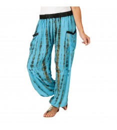 Turquoise Tie-Dye Pocket Palazzo Pants