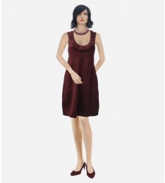 Merlot Wool Sleeveless Dress