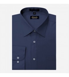 Navy Blue Modern Fit Cotton Shirt