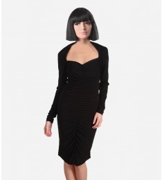Stretchy Long Sleeve Cutout Back Dress