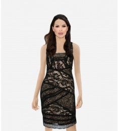 Black Stretch Lace Cocktail Dress