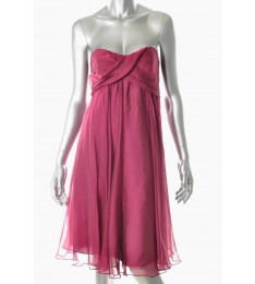 Fuchsia Twist Strapless Dress