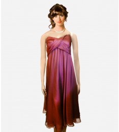 Strapless Fuchsia Silk Dress