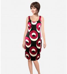 Women Black Magenta Sheath Dress