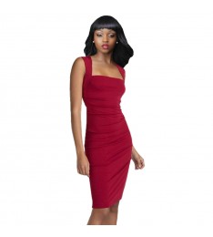 Nicole Miller Open Back Jersey Red Sheath Dress
