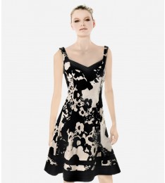 Black & White Floral Spring-Summer Dress