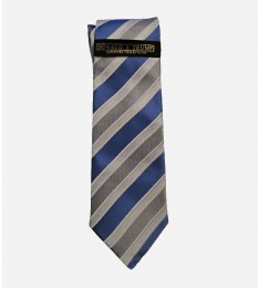 blue & gray silk men's tie