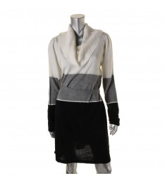 Black, Grey & Ivory Colorblock Sweaterdress