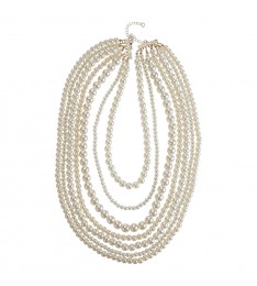 Ivory Faux Pearl & Goldtone Multi-Strand Necklace