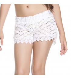 White Glam Eyelet Shorts - Kids