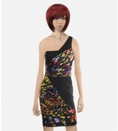 One Shoulder Multicolor Dress