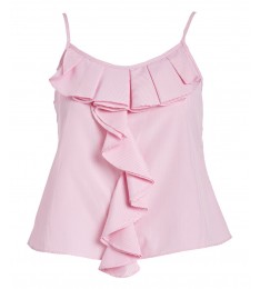 Pink Ruffle Sleeveless Top