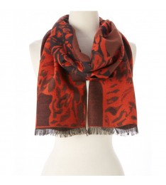 Orange Leopard Cashmere Scarf