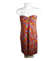 Multicolor Floral Strapless Summer Dress