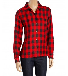 Black & Red Buffalo Check Button-Up Top