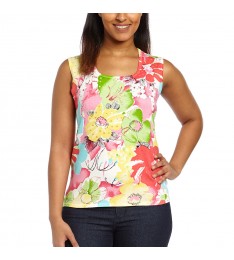 Blue & Yellow Floral Silk-Blend Cardigan & Tank 