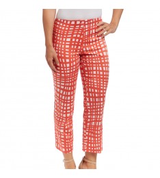 Coral & White Ankle Pants