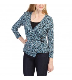 Blue Fields Buckle Wrap Top