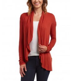 Rust Tapered Open Cardigan