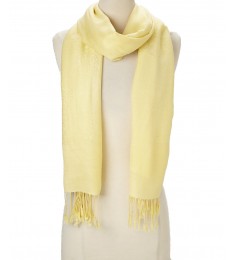 Butter Yellow Fringe Pashmina-Silk Blend Scarf