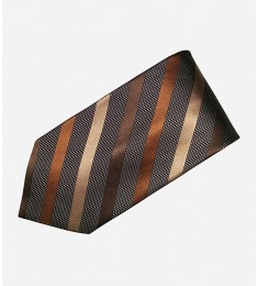 Brown & Beige Dots Silk Tie