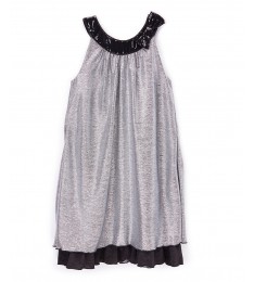 Silver & Black Sequin Yoke Dress