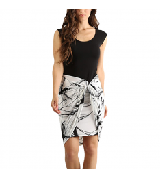 Black & White Tie-Dye Twist Dress