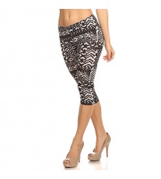 Black & White Zigzag Capri Leggings
