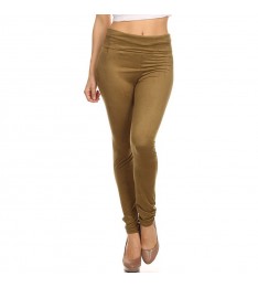 Olive Fold-Over High-Waisted Leggings