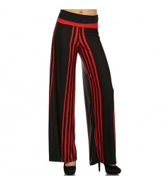 Red & Black Stripe Palazzo Pants