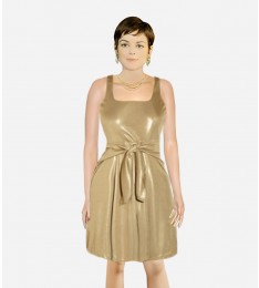 Metallic Racerback Jersey Dress
