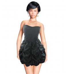Puff Bubble Sweetheart Little Black Dress