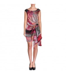 Purple Asymmetrical Hem Casual Dress