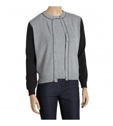 Grey & Black Color Block Cardigan & Tank