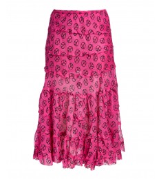 Magenta Peace Sign Maxi Skirt