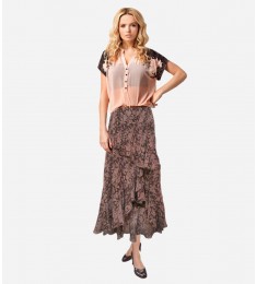 Floral Chiffon Tiered Skirt