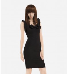 Red Ruffled Jersey Dress