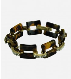 Resin and Rhinestone Link Bracelet