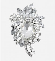 Clear Crystal Teardrop Flower Brooch-01.jpg