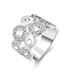 Cubic Zirconia & White Gold Circle Ring