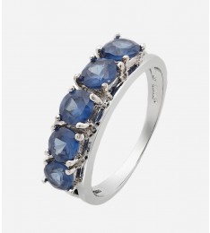 Round Cut Blue Sapphire Ring