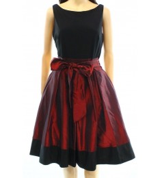 Red & Black Pleated Dress