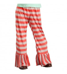 Coral Stripe Ruffle Pants - Infant, Toddler & Girls