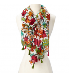 Red Floral Scarf