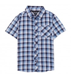 Light Blue & White Plaid Button - Up