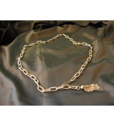Silvertone Adjustable Chain Belt with Tassel